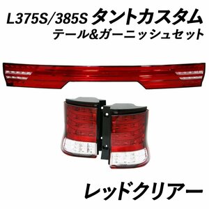 新品 L375S 385S タントカスタム ファイバーフルLEDテールV3＆ガーニッシュセット クリスタルアイ レッド 流れるウインカー