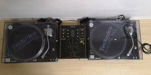 Technics SL-1200MK5G ターンテーブルx2　カートリッジSHUREM44Gx2+オーディオミキサー SH-EX1200