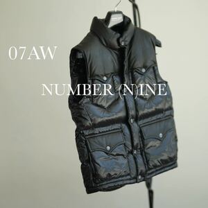 07aw NUMBER (N)INE takahiro Miyashita レザー ダウンベスト ナンバーナイン 黒 初期 本人 2 riri zip soloist