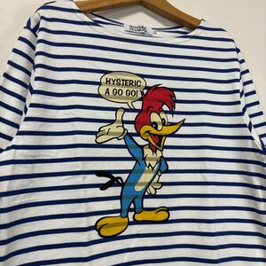 ヒステリックグラマー ヒス 7分袖 ロング tシャツ ボーダー ウッドペッカー