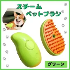 犬用　ドッグ　スチームブラシ　USB充電　マッサージ　猫用　キャット　グリーン