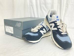 【IE61】(O)未使用保管品 NEW BALANCE ニューバランス ML574HF2 27cm/9US/8.5UK/42.5EU ネイビー 紺×水色×白 スニーカー メンズ NB 箱