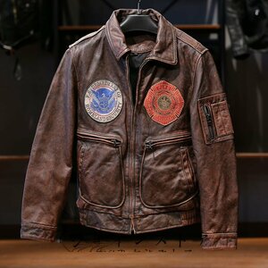 特売★ レザージャケット シングルライダース 牛革 カウハイド 本革 革ジャン メンズファッション バイクレザー アメカジ レトロ S～5XL 黒