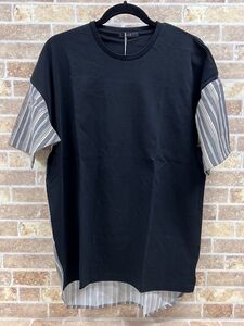 保管品! COMME CA ISM/コムサイズム 異素材 コンビ Tシャツ Lサイズ 【3104y2】