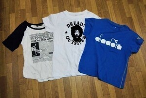 jjyk4-1105 LAZY DAISY Kisten Beartbeat DIADORA Tシャツ 半袖 3枚セット 半袖 白 青 M L