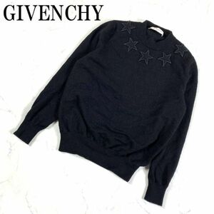 LA9583 ジバンシー 長袖ニット セーター ウール 星 黒 GIVENCHY　ブラック スター 星 M相当