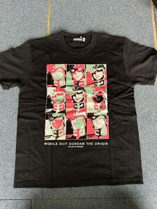 アニメ　Tシャツ　シャア柄 Tシャツ ブラック Mサイズ 「機動戦士ガンダム THE ORIGIN」 機動戦士ガンダム展 売り切り　送料無料