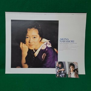 貴重 未使用品 中森明菜 1989年 カレンダー 折り目無 平置き封筒内保管 ラミネートカード 2枚 