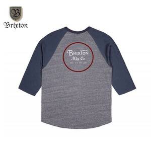 BRIXTON(ブリクストン) WHEELER 3/4 SLEEVE TEE ネイビーS