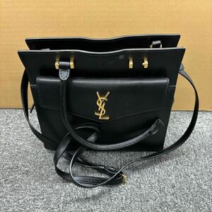 503◎1円スタート◎【取っ手破損】SAINT LAURENT サンローラン アップタウン ショルダーバッグ ハンドバッグ 2WAY 黒 レディース 【150556