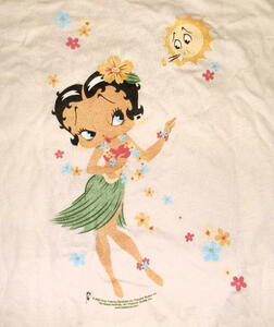 ★ベティ ブープ Tシャツ Betty Boop FLOWER Ladys - L 正規品 フラ ガール ベティちゃん