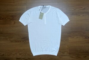 定価2.6万 新品未使用 JOHN SMEDLEY ジョンスメドレー S4460 シーアイランドコットン Vネック ヘンリーネック カットソー Tシャツ メンズ S