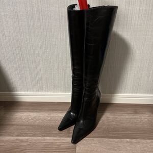 GUCCI グッチ ブーツ レザー 34.5 ブラック 美品