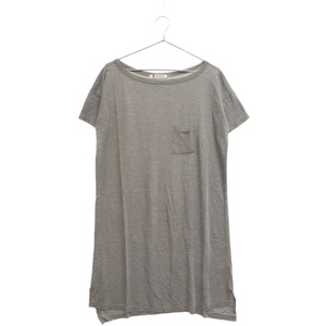 T by ALEXANDER WANG ティーバイアレキサンダーワン 1ポケット 半袖ワンピース Tシャツ グレー レディース