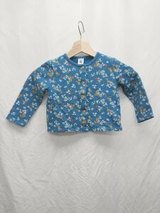 ◇ PETIT BATEAU プチバトー キッズ 子供服 花柄 長袖 カーディガン サイズ95 ブルー ホワイト ベージュ レディース P