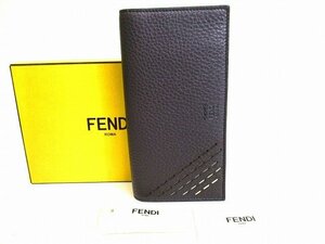 【未使用保管品】 フェンディ FENDI セレリア プリントファブリック カーフスキン 2つ折り 長財布 ロングウォレット メンズ