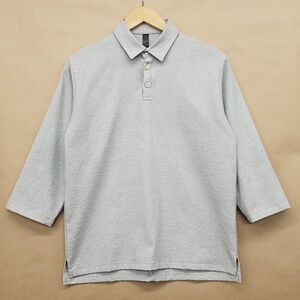 261408【Sサイズ】wjk 3/4 pullover shirt 七分袖 プルオーバー シャツ グレー 4863ox07r 吸汗速乾 UVカット メンズ 日本製