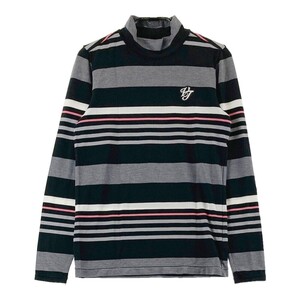 23区GOLF ニジュウサンクゴルフ ハイネック 長袖Tシャツ ボーダー柄 グレー系 M [240101317264] ゴルフウェア レディース