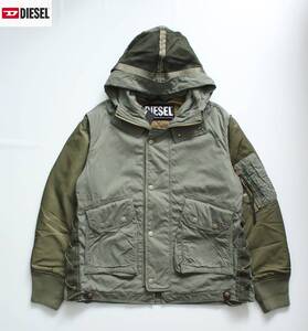 未使用【 DIESEL ディーゼル 】中綿キルティング W-DUFF JACKET ダブルダフ ジャケット S/大きめ MA-1 A03005 定価\63,000 M-65 ミリタリー