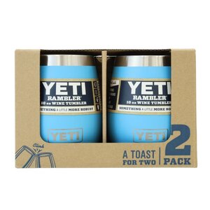 121401k4 展示未使用品 YETI イエティ RAMBLER 10オンス ワインタンブラー 2個セット リーフブルー アウトドア キャンプ用品