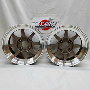 【在庫あり即納】RS Watanabe Forging-R 15×7J+12 4H-114.3 マグカラー リムS / 15インチ ワタナベ アルミホイール 2本