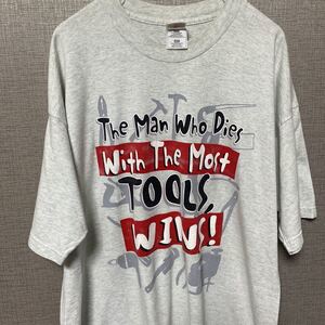 90s USA ビンテージ ヴィンテージ Tシャツ tee アメリカ 古着 オールド アメリカ 古着 TOOL 工具 メッセージ ストリート アート バンド