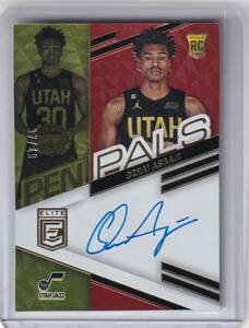 [49枚限定] NBAカード 2022-23 Donruss Elite Basketball Ochai Agbaji Pen Pals RC on card auto /49 オチャイ アバジ Jazz ルーキー