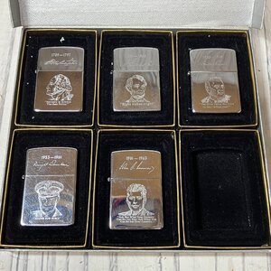 m001 Y3(60) ZIPPO ジッポ アメリカ 歴代大統領 5点セット THE PRESIDENTIAL SERIES 1932 ZIPPO1989 ジャンクあり