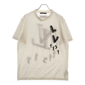 LOUIS VUITTON ルイヴィトン 21SS フロウティング LVプリンテッド 半袖クルーネックTシャツ ホワイト RM211 NPG HKY86W