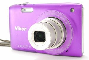 ニコン Nikon COOLPIX S3300 ラベンダーパープル CCD搭載オールドコンデジ 《 スマホ転送セット付 》　R0717142-240729K