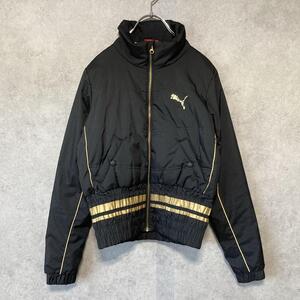 【美品】PUMA/プーマ（M）中綿ジャケット＊胸ロゴ＊ストリート＊暖かい＊黒