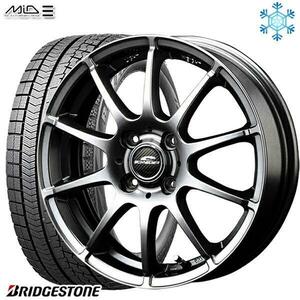 師岡 新品 冬セット MID シュナイダー スタッグ MG 16x6.0J 4H100 ブリヂストン ブリザック VRX 185/60R16インチ