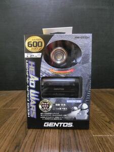 ♪♪【7A6⑰b】GENTOS　ヘッドウォーズ ヘッドライトハイブリッド PK 充電式 明るさ600～50Lm　HW-G533H　未使用♪♪