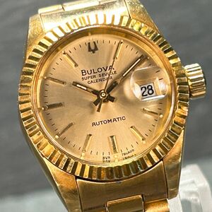 BULOVA ブローバ スーパーセビル カレンダー 5770301 腕時計 AUTOMATIC 自動巻き アナログ ゴールド ステンレススチール 動作確認済み