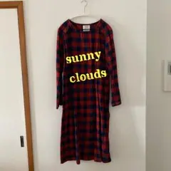 sunnyclouds インディゴチェックワンピース