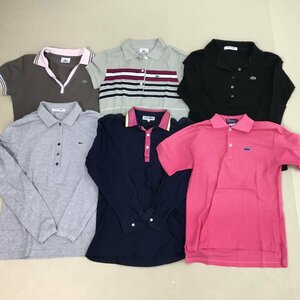 ■LACOSTE ラコステ ポロシャツ 6点 まとめ売り 半袖 長袖 トップス サイズ MIX グレー ブラック ネイビー ピンク /1.08kg■