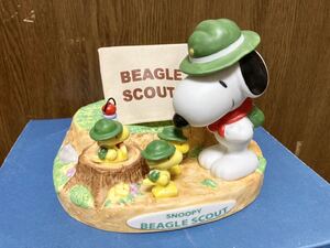 SNOOPY MUSIC BOX United Feature Syndicate Figure BEAGLE SCOUTS スヌーピー 七変化 オルゴール ビーグル スカウト テント フィギュア