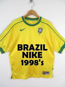 1998 ブラジル代表 ユニフォーム ★ フランス W杯モデル M程度 ★ NIKE ナイキ ワールドカップ 準優勝 90s 90年代 サッカー