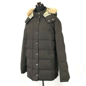 三陽商会製☆バーバリー/BURBERRY☆ブルーフォックスファー/ダウンコート【44/13号/レディースXL/茶/brown】Coats/Jackets/Jumpers◇mBH318