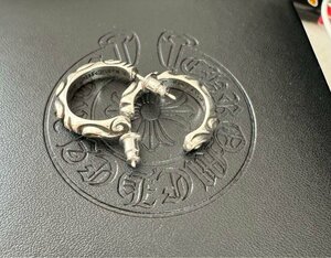 CHROME HEARTS HOOP SCROOL 両耳ピアス