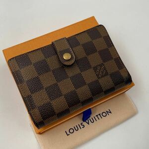 H1574【美品】ルイヴィトンLOUIS VUITTON ヴィエノワ がま口折り財布 ダミエ　ウォレット メンズ レディース 