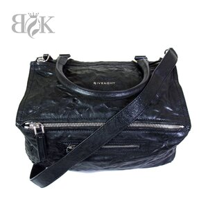 ジバンシィ パンドラ 2WAYバッグ BB05250004 001 ショルダーバッグ ハンドバッグ レザー ブラック 付属品 GIVENCHY ◆