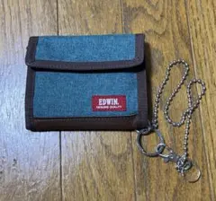 EDWIN エドウィン  三つ折り ウォレット　チェーン付き マジックテープ