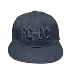 AC/DC スナップバックフラットビルキャップ エーシーディーシー Logo BLACK