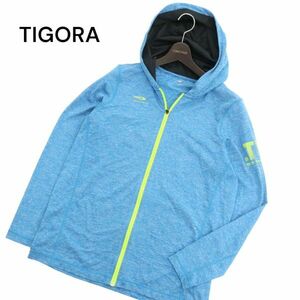 TIGORA ティゴラ 通年 ロゴ★ メランジ ジップ フーディー ストレッチ ブルゾン ジャケット パーカー Sz.L　メンズ ゴルフ　C4T02833_3#O