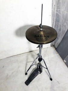 ◎★ 中古★SABIAN/セイビアン　ハイハットシンバル　打楽器　ドラム　Pearlスタンド付き【シンバル/打楽器】E1A8