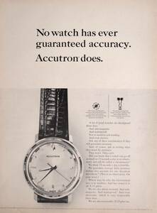 稀少・時計広告！1964年ブローバ 時計広告/Bulova Accutron Watch/W
