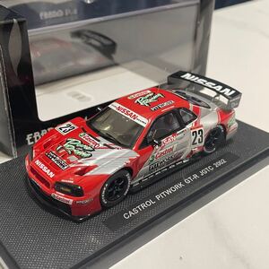 廃盤エブロ EBRRO 1/43 全日本GT選手権 JGTC 日産 NISSAN CASTROL PIT WORK GT-R スカイライン R34 カストロール NISMO 02 レーシングカー