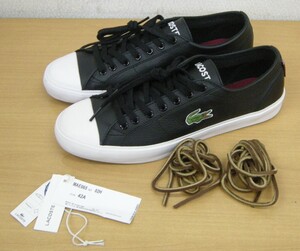 【未使用保管品】★LACOSTE MARCEL CHUNKY ラコステ スニーカーマーセル チャンキー TC TBR 2 レザー 黒色 サイズ 26.5㎝ 替え紐付