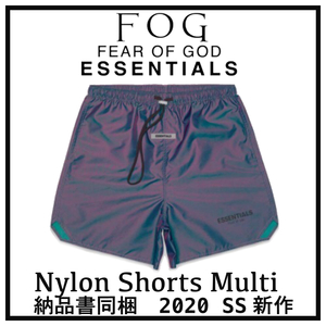 新品 2020 FOG FEAR OF GOD ESSENTIALS フォグ フィアオブゴッド エッセンシャル ナイロン ショート パンツ MULTI マルチカラー サイズXS